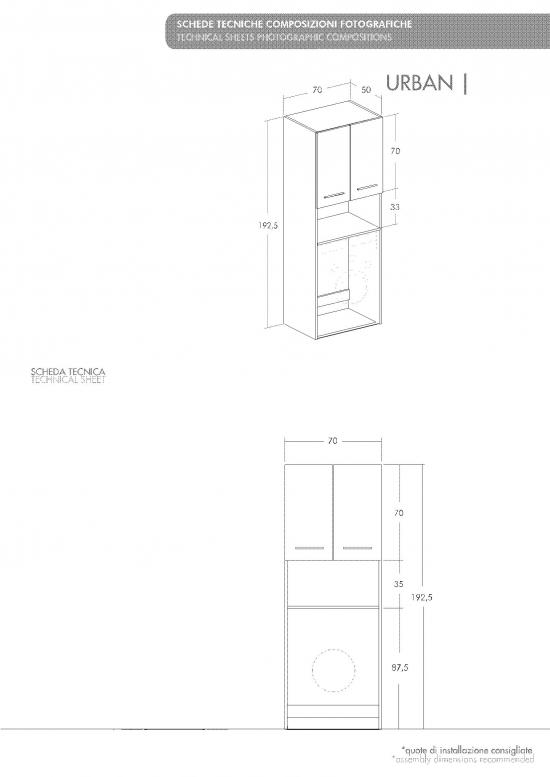 MOBILE COLONNA VANO APERTO E PORTA LAVATRICE A VISTA 70X50x192,5 ROVERE CHIARO
