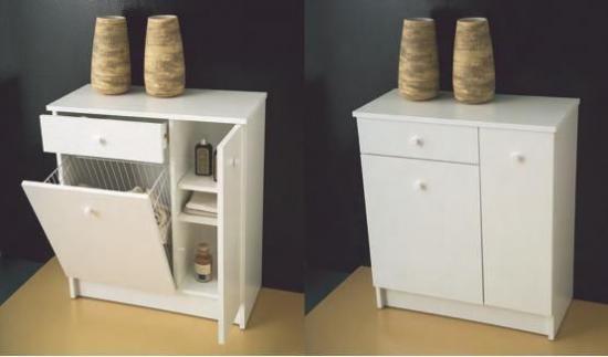 MOBILE LAVANDERIA AZALEA BIANCO CM.70X34X85 1 ANTE 1 CASSETTO 1 PORTABIANCHERIA