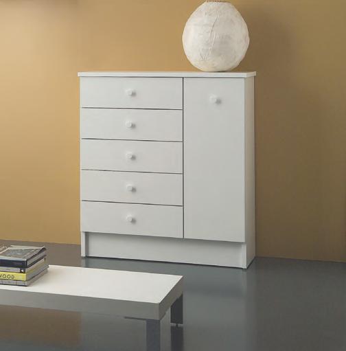 MOBILE LAVANDERIA CAMELIA FINITURA BIANCO CM.70X34X85 5 CASSETTI 1 ANTA