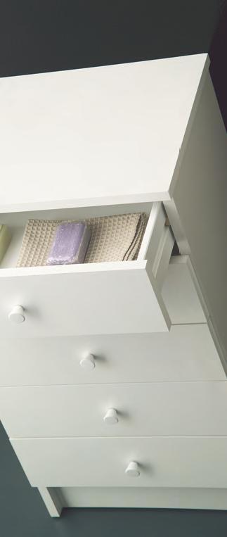 MOBILE LAVANDERIA LILLA FINITURA BIANCO CM.45X34X85 5 CASSETTI