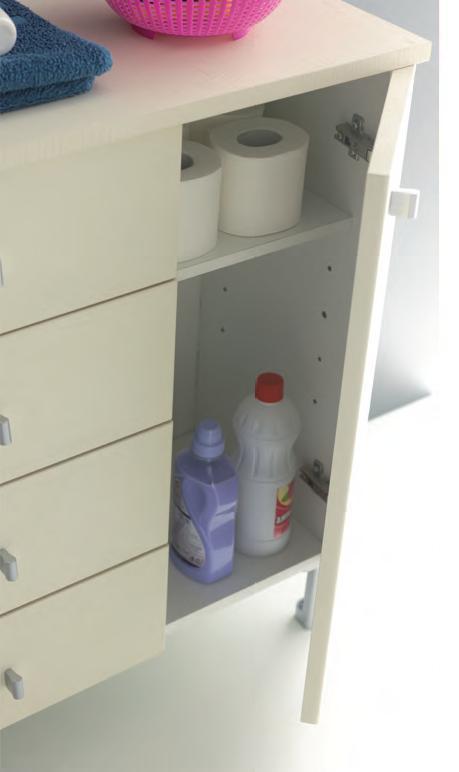 MOBILE LAVANDERIA MULTIUSO BIANCO-AVANA CM.72X34,5X83 1 ANTA 4 CASSETTI