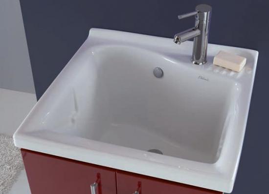 MOBILE LAVATOIO CM.60X50 SERIE LADY BIANCO CON VASCA CERAMICA E ASSE IN LEGNO