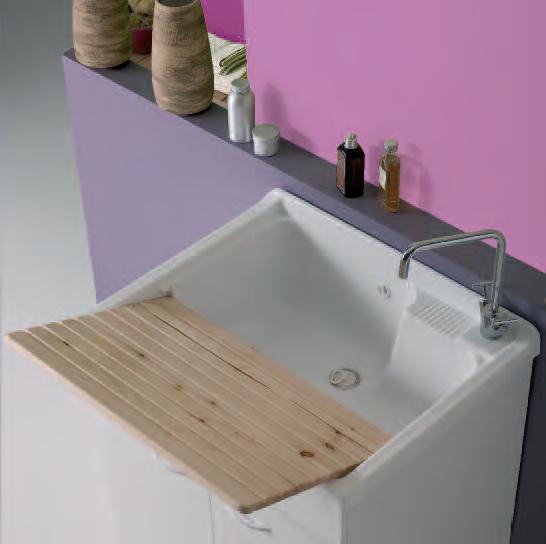 MOBILE LAVATOIO CM.74X60 SERIE LADY COLORE BIANCO CON ASSE IN LEGNO