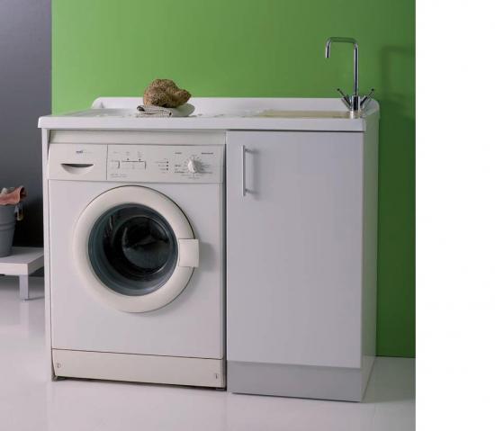 MOBILE LAVATOIO CON COPRILAVATRICE CM.107X61 SERIE LUNA ROSSA COLORE BIANCO