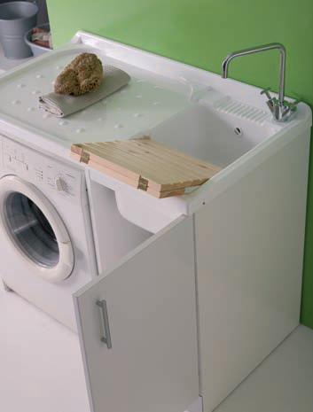 MOBILE LAVATOIO CON COPRILAVATRICE CM.107X61 SERIE LUNA ROSSA COLORE BIANCO