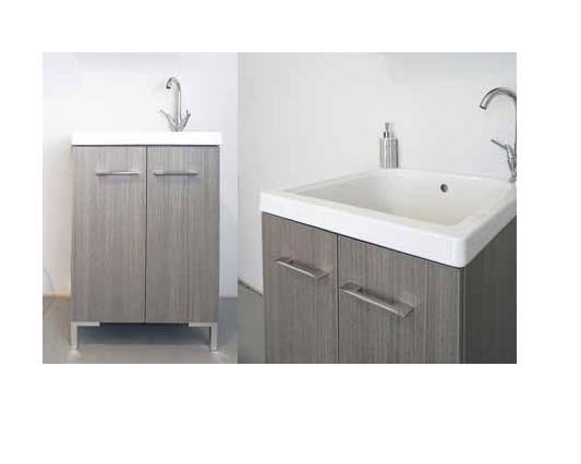 MOBILE LAVATOIO VASCA IN CERAMICA 60X50 2 ANTE LIGNUM SAMUI