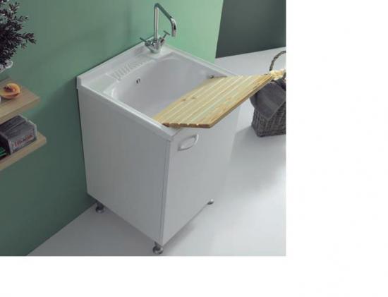 MOBILE LAVATOIO CM.50X50 SERIE LADY COLORE BIANCO CON ASSE IN LEGNO