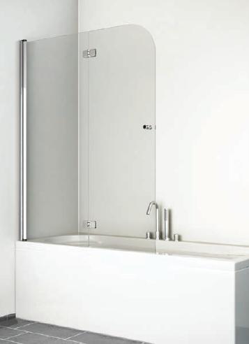 PANNELLO SOPRA VASCA DELUXE CM 120 H 150 CROMO CRISTALLO TRASPARENTE SP 6MM