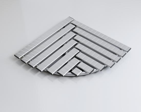 PEDANA DOCCIA IN ALLUMINIO ANTISCIVOLO SEMICIRCOLARE CM.55X55 H.4,5