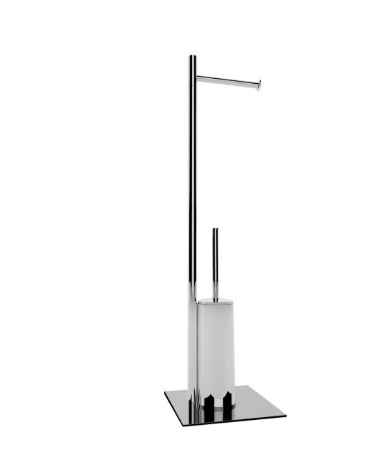 PIANTANA WC PT08 SMALL CROMO PORTAROTOLO SCOPINO MADE IN ITALY