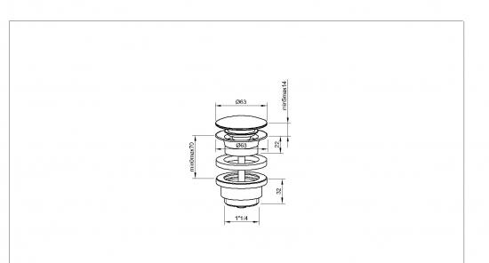 PILETTA DUAL UNIVERSAL SCARICO AUTOMATICO CLICK-CLACK 11/4  CROMATO CONVERTIBILE SCARICO LIBERO
