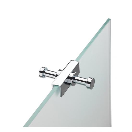 PORTA ACCAPPATOIO SINGOLO  OTTONE CROMATO PER LATO DOCCIA VETRO 6/8MM