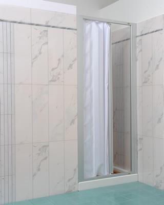 PORTA DOCCIA NICCHIA  MISURA DA 117 A 123 CM ARGENTO SATINATO O BIANCO APERTURA TOTALE LAVABILE