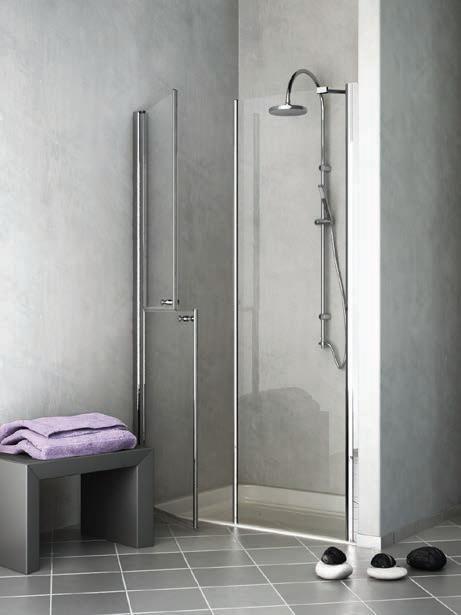 PORTA NICCHIA DOCCIA DISABILI OPEN CM.120 DOPPIA ANTA E FISSO CRISTALLO SP.6MM