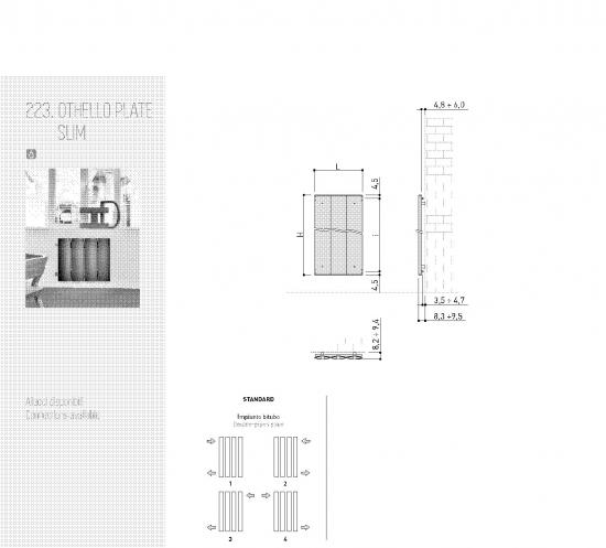RADIATORE D'ARREDO OTHELLO PLAT SLIM ALLUMINIO BIANCO SABLE CM.189X60,3 INT.180