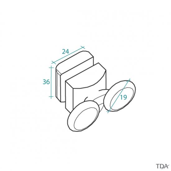 RICAMBIO CARRELLO RUOTE CUSCINETTI BOX DOCCIA ANTE  SGANCIABILI DINO PER VETRO 4MM