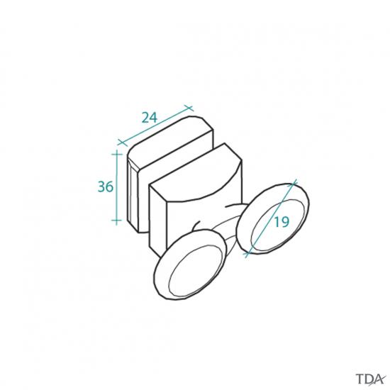 RICAMBIO CARRELLO RUOTE CUSCINETTI BOX DOCCIA ANTE  SGANCIABILI SPADO PER VETRO 6MM