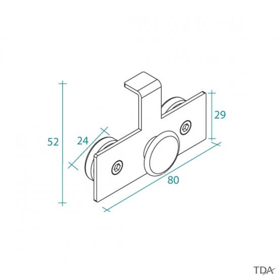 RICAMBIO CARRELLO RUOTA CUSCINETTI PER BOX DOCCIA IDEALE MARCA TDA SERIE PLUMA