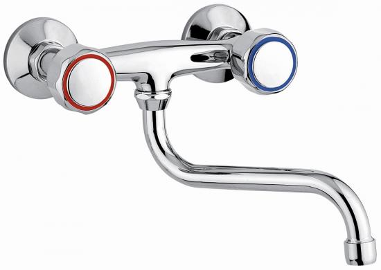 RUBINETTO LAVELLO CUCINA A MURO CANNA GIREVOLE SOLE MADE IN ITALY