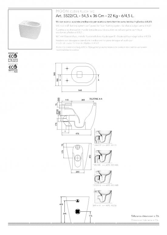 SANITARI A TERRA FILO MURO MOON COLORS WC+SEDILE SOFT CLOSE+BIDET