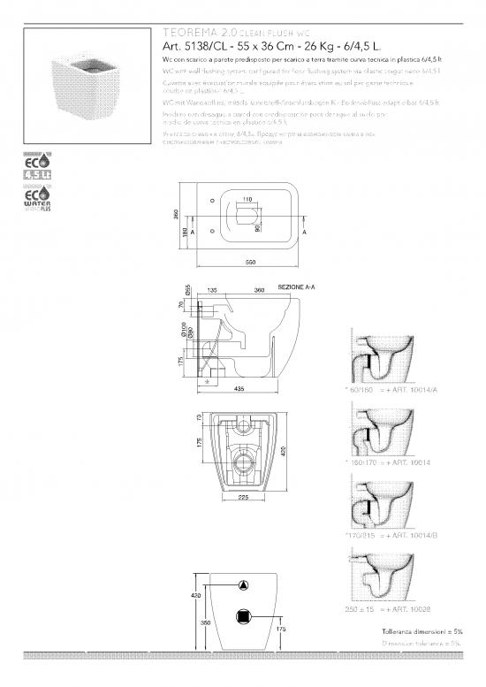 SANITARI A TERRA FILO MURO TEOREMA2.0 COLORS WC+SEDILE SOFT CLOSE+BIDET