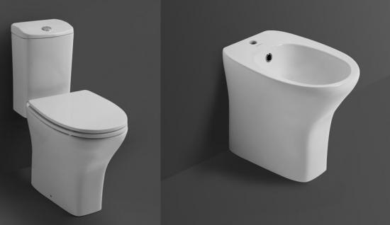 SANITARI H.47 TERZA ETA' ANZIANI EVOLUTION WC+SEDILE +BIDET FILO MURO A TERRA