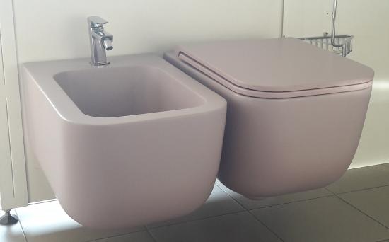 SANITARI SOSPESI REVOLUTION FINITURA CAMELIA WC+SEDILE FRENATO+BIDET EXPO