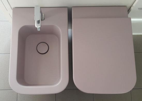SANITARI SOSPESI REVOLUTION FINITURA CAMELIA WC+SEDILE FRENATO+BIDET EXPO