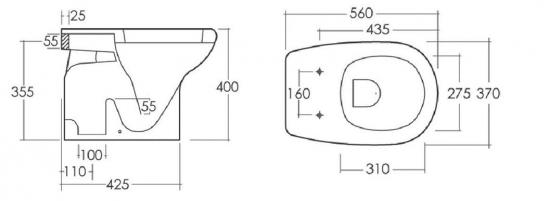 SANITARI WC+BIDET + SEDILE SERIE NINFEA BIANCA FISSAGGI INCLUSI