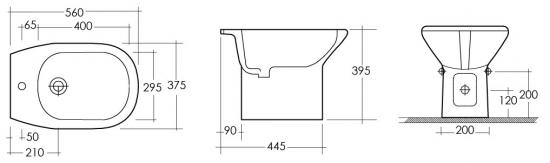 SANITARI WC+BIDET + SEDILE SERIE NINFEA BIANCA FISSAGGI INCLUSI