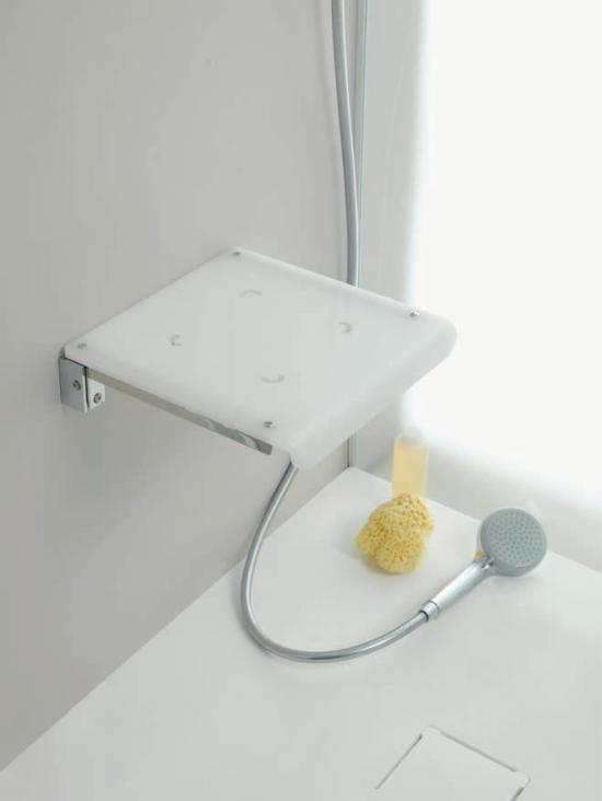 SEDILE DOCCIA SEGGIOLINO DOCCIA A PARETE ACCIAIO E PLEXIGLASS PORTATA MAX 160 KG