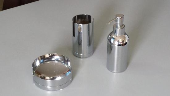 SET ACCESSORI DA APPOGGIO P.SAPONE-P.BICCHIERE-DISPENSER EGO IVAB CROMO