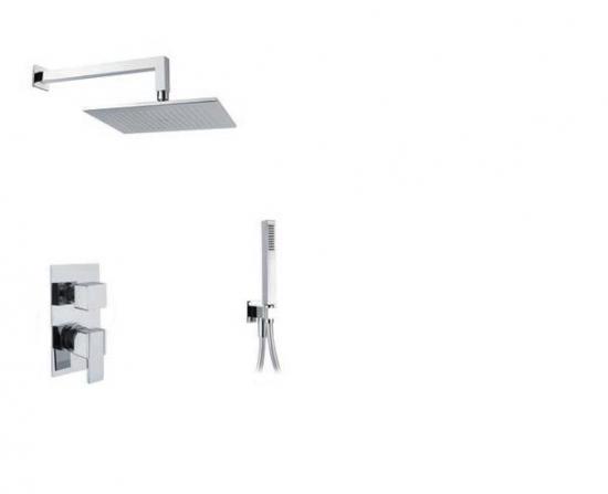 SET COMPLETO DOCCIA KDV77 SOFFIONE 250X250 MM CON MISCELATORE 2 VIE MADE ITALY