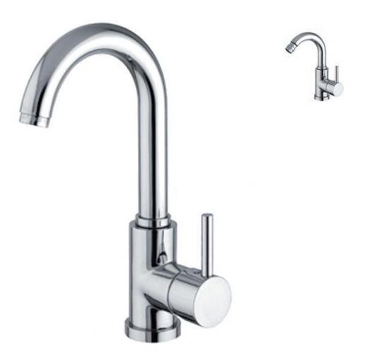 SET COMPLETO MISCELATORI CANNA ORIENTABILE LAVABO E BIDET DOLLY CROM MADE IN  ITALY