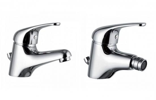 SET COMPLETO MISCELATORI LAVABO E BIDET ASTRO2 CROMATO