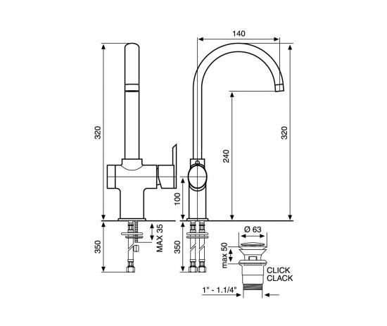 SET COMPLETO MISCELATORI LAVABO E BIDET ELLI CURVO CROMATO MADE IN ITALY