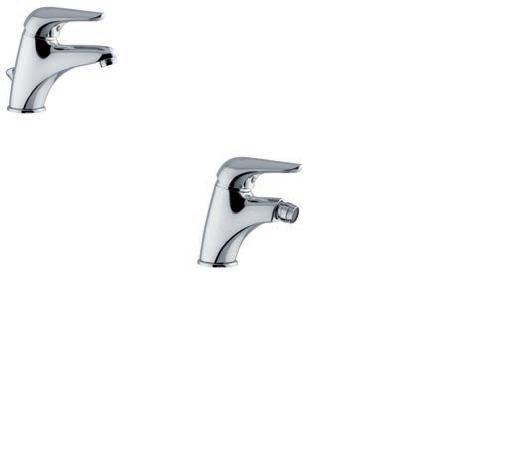 SET COMPLETO MISCELATORI LAVABO E BIDET FALCO CROMATO MADE IN ITALY