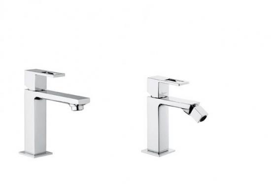 SET COMPLETO MISCELATORI LAVABO E BIDET GEA CROMATO MADE IN ITALY