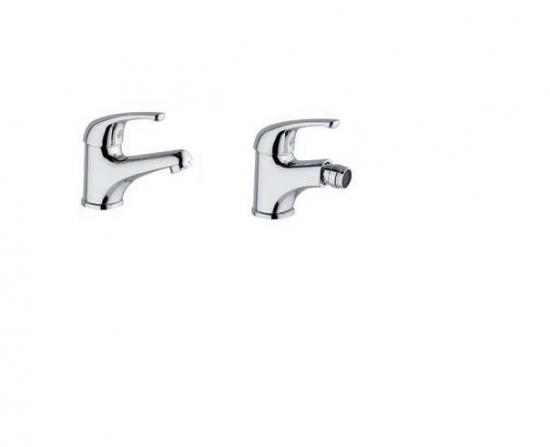 SET COMPLETO MISCELATORI LAVABO E BIDET OLIVIA CROMATO MADE IN ITALY
