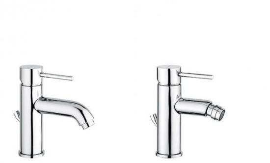 SET COMPLETO MISCELATORI LAVABO E BIDET PIPER CROMATO MADE IN ITALY