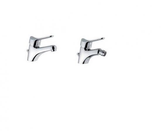 SET COMPLETO MISCELATORI LAVABO E BIDET SELLA CROMO MADE IN ITALY