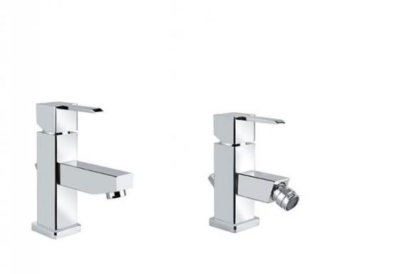 SET COMPLETO MISCELATORI LAVABO E BIDET SICILY CROMATO MADE IN ITALY