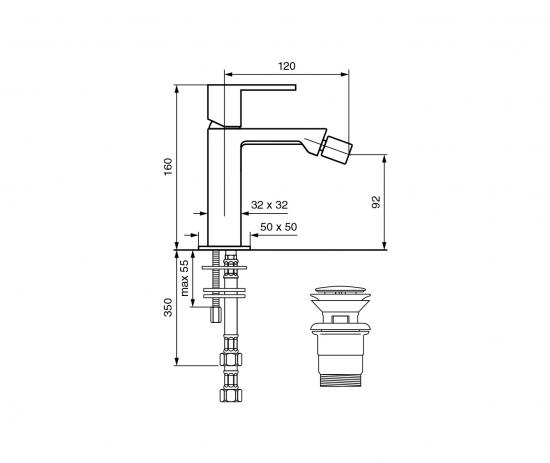 SET COMPLETO MISCELATORI LAVABO E BIDET SIRIS CROMATO MADE IN ITALY