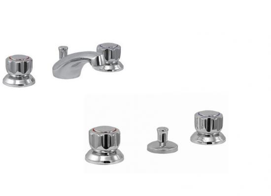 SET COMPLETO RUBINETTI 3 FORI LAVABO E BIDET ARTOS CROMATO