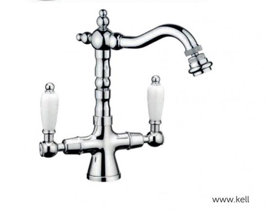 SET COMPLETO RUBINETTI MONOFORO LAVABO E BIDET KING OLD CROMATO GARANZIA 5 ANNI