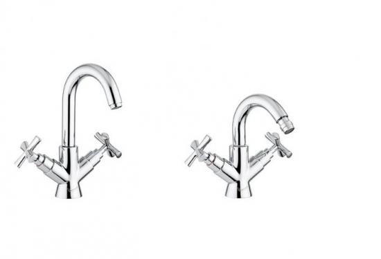 SET COMPLETO RUBINETTI MONOFORO LAVABO E BIDET SPIRIT NEW CROMATO CAMPIONARIO