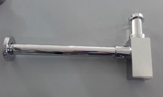 SIFONE ECO LAVABO D'ARREDO QUADRO IN OTTONE CROMATO DIAM.11/4 ISPEZIONABILE