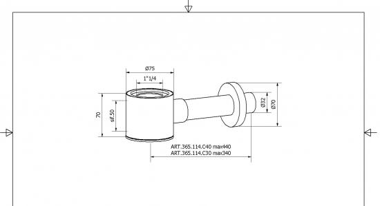 SIFONE SALVASPAZIO KOMPATTO C30 PER LAVABO