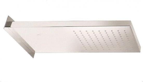 SOFFIONE GEMELLI RETTANGOLARE IN ACCIAIO INOX H.23MM 502X200MM