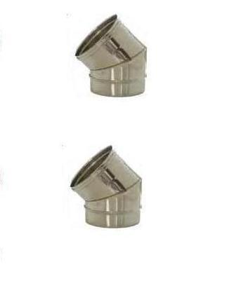 STOCK N.2 CURVE 45° DIAM.120 MONOPARETE INOX 316L